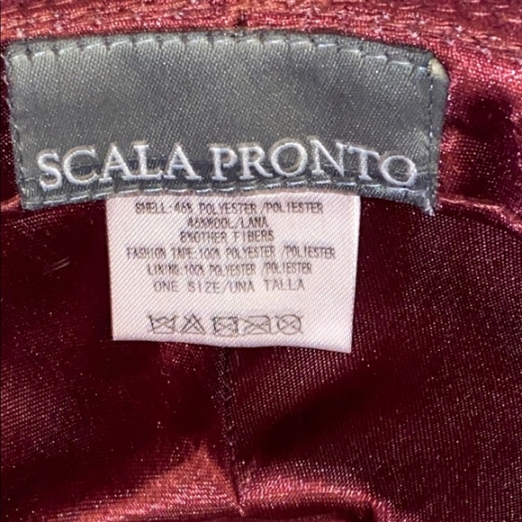Scala Pronto Burgundy Fedora Hat with Black Band - Picture 2 of 6